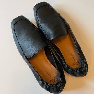 Black Faux Leather Flats